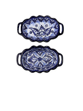 Cargar imagen en el visor de la galería, Charola rabanera azul con blanco