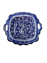 Cargar imagen en el visor de la galería, Charola Arrocera de Talavera Azul con blanco