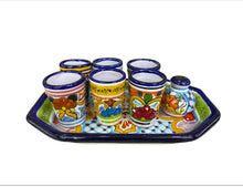 Cargar imagen en el visor de la galería, Juego de 6 tequileros en Talavera de colores