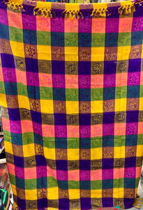 Mantel con cuadros multicolor