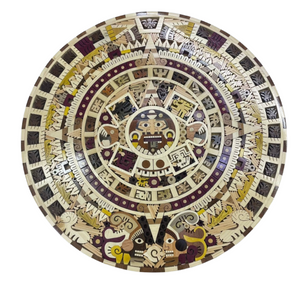 Calendario Azteca en maderas naturales