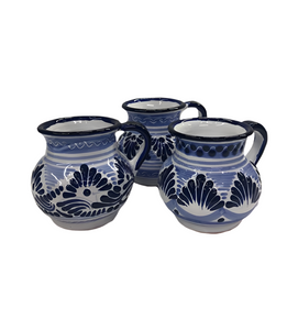 Jarro para café azul con blanco