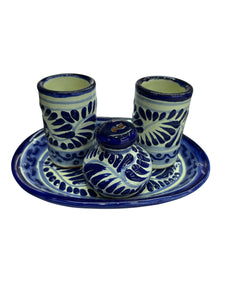 Juego de tequileros Talavera tradicional
