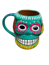Cargar imagen en el visor de la galería, Taza de calavera en barro, Día de Muertos
