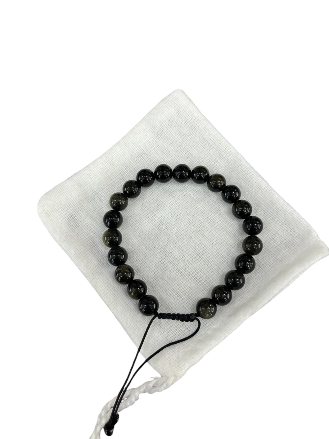Pulsera de bola en obsidiana