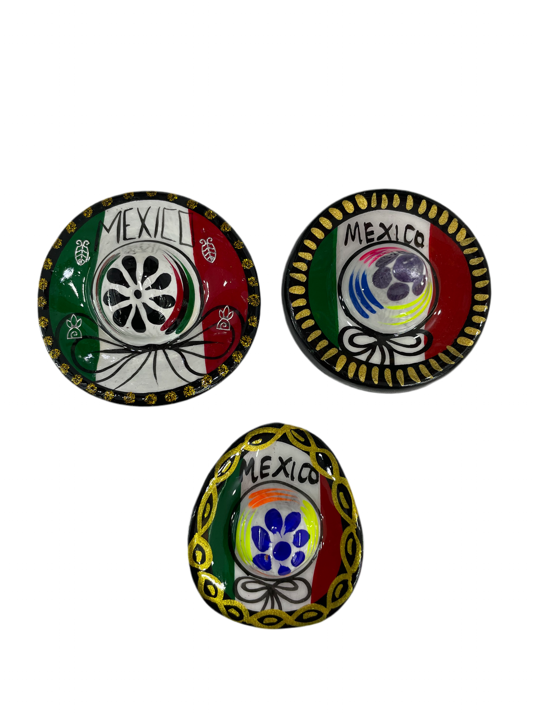 Set de 4 imanes de sombrero tricolores
