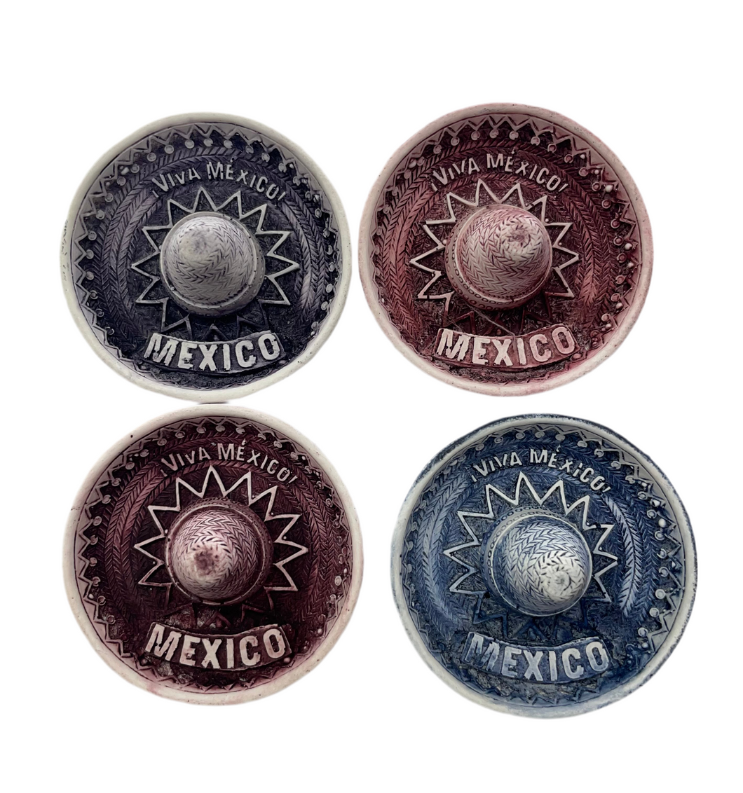 Imán sombrero México en malaquita
