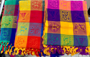 Mantel con cuadros multicolor