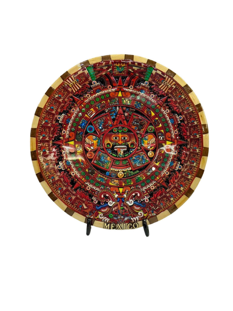 Calendario Azteca con cromo multicolor