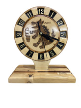 Cargar imagen en el visor de la galería, Reloj de madera escudo Chimalli

