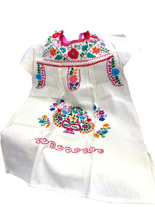 Vestido en Manta bordado niñas