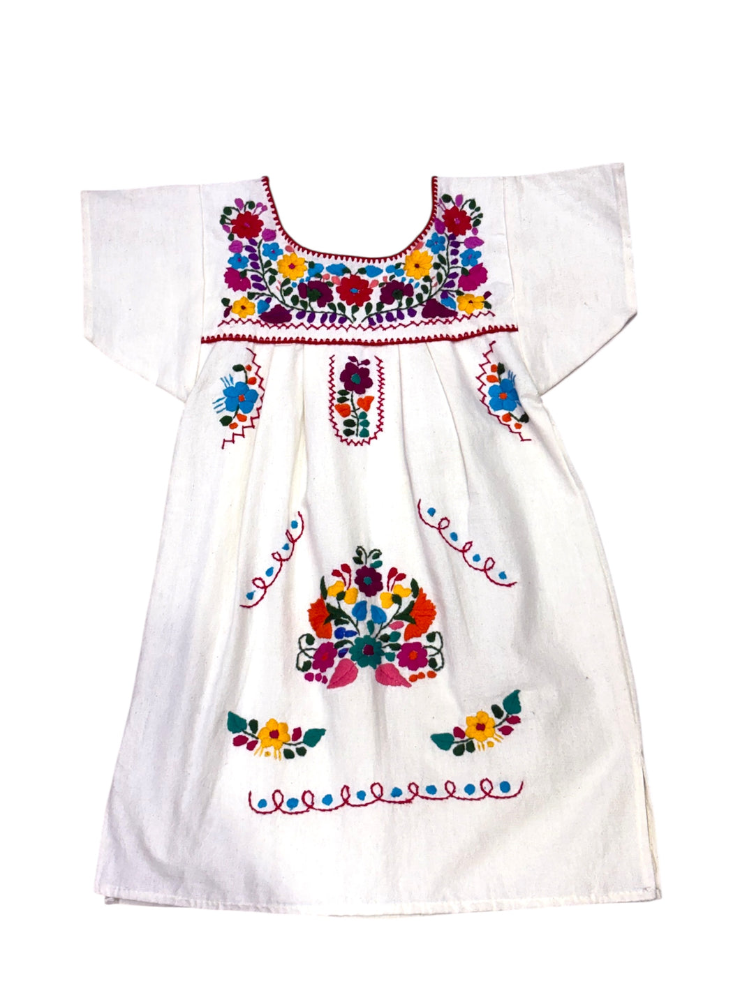 Vestido en Manta bordado niñas
