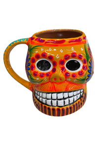 Taza de calavera en barro, Día de Muertos