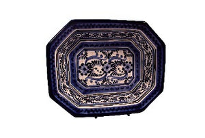 Refractario de talavera en azul con blanco
