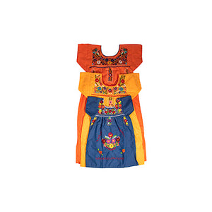 Vestidos bordados de Tehuacan para niñas