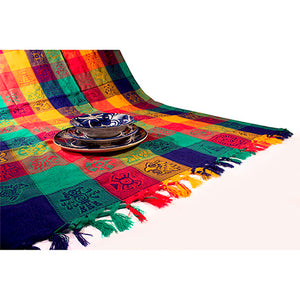 Mantel con cuadros multicolor