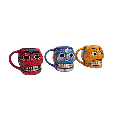 Taza de calavera en barro, Día de Muertos