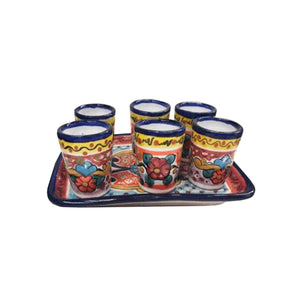 Juego de 6 tequileros, rectangular