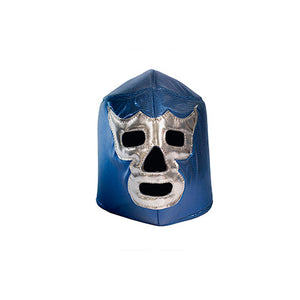 Máscara de luchador plata con azul turqueza
